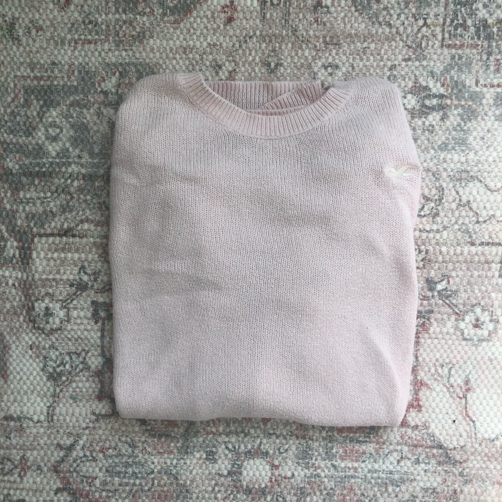 Light pink Hollister sweater.
